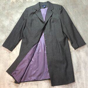 Venezia Classic Wool Overcoat Women's 18 Gray Lined Minimalist Office Old Money